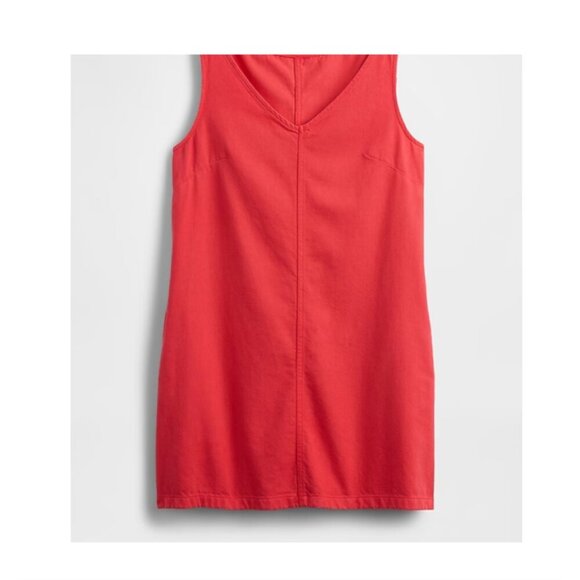 Gap UltraSoft Denim Mini Dress in Tomato Red - Picture 5 of 5